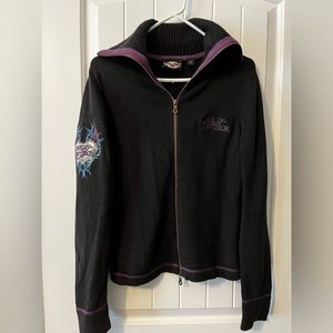 Harley-Davidson zip up sweater.  Women’s medium
